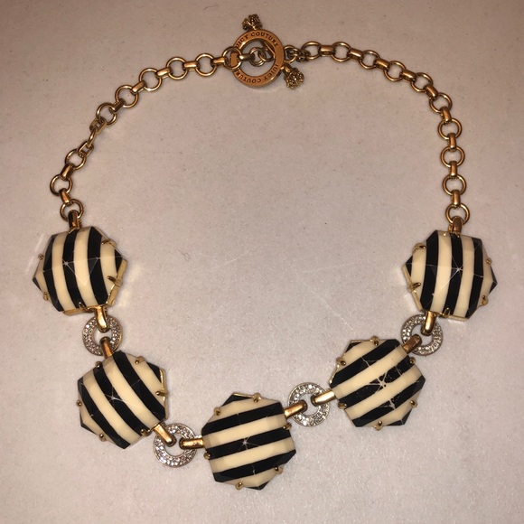 RARE Vintage 👑JUICY COUTURE Queen Bee Necklace Signed Logo Crowns Rhinestones